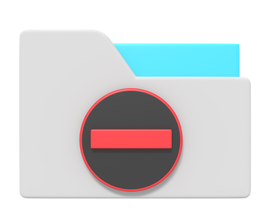 Remove Folder  3D Icon