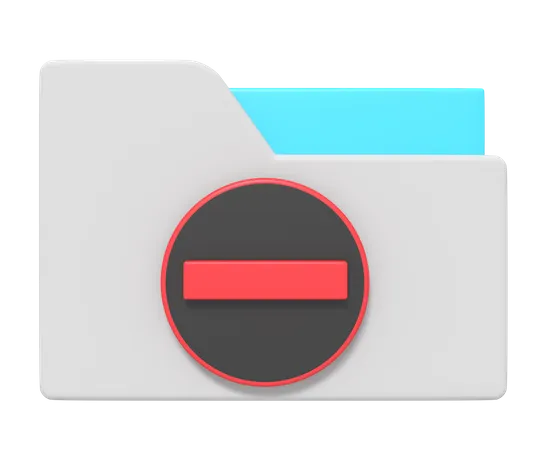 Remove Folder  3D Icon