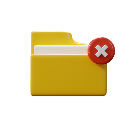 Remove Folder  3D Icon