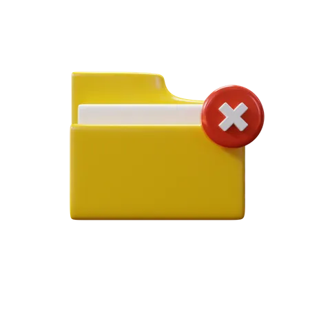 Remove Folder  3D Icon