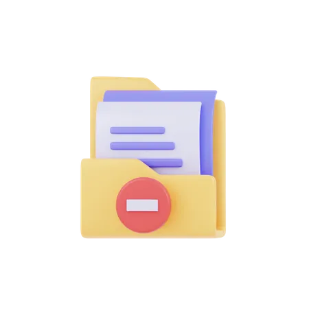 Remove Folder  3D Icon