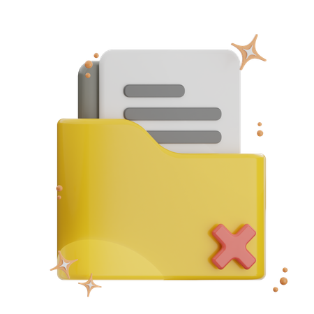 Remove Folder  3D Icon