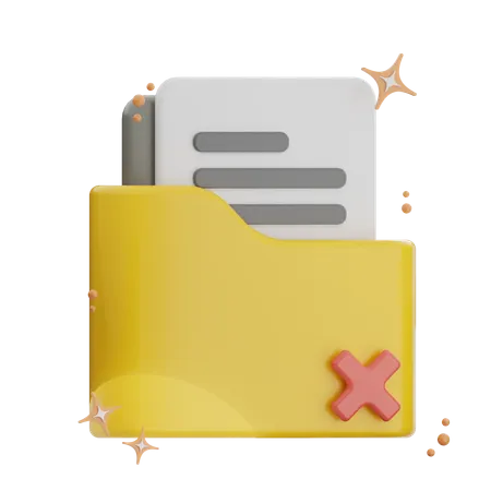 Remove Folder  3D Icon