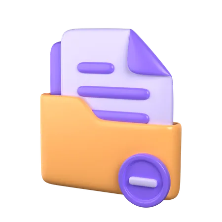 3 D Remove Folder Icon 3D Icon
