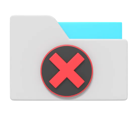 3 D Icon Of Delete Folder Data 3D Icon