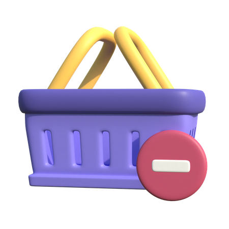 Remove From Basket 3D Illustration
