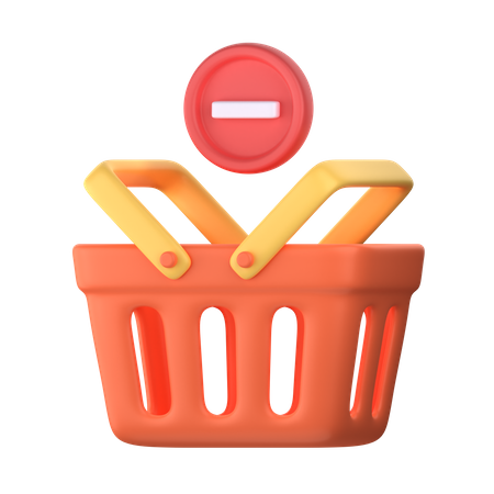 Remove from Basket  3D Icon