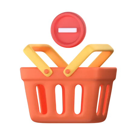 Remove From Basket 3 D Icon Perfect For E Commerce Element 3D Icon