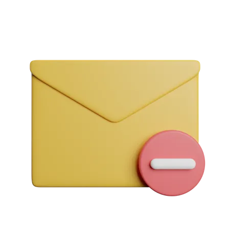 Remove Messages Letter 3D Icon