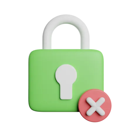 Remove Padlock  3D Icon