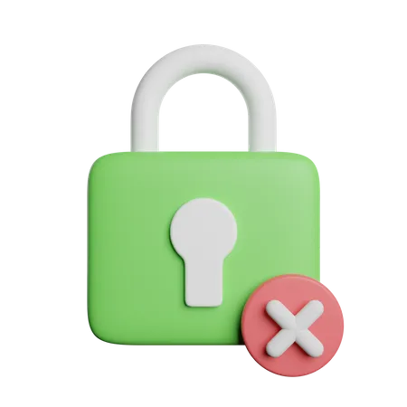 Unprotected Security Lock 3D Icon