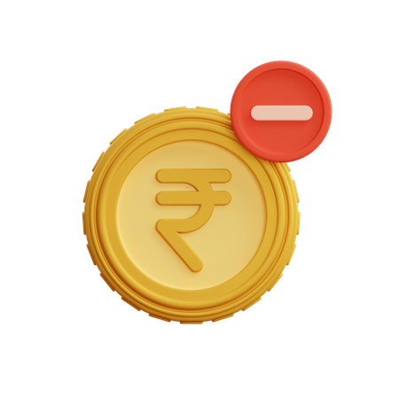 Remove Rupee  3D Illustration