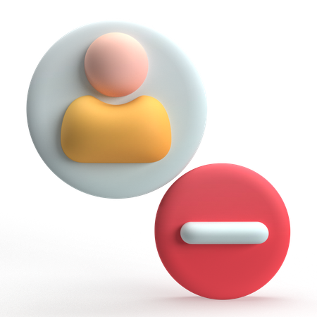 Remove User  3D Icon
