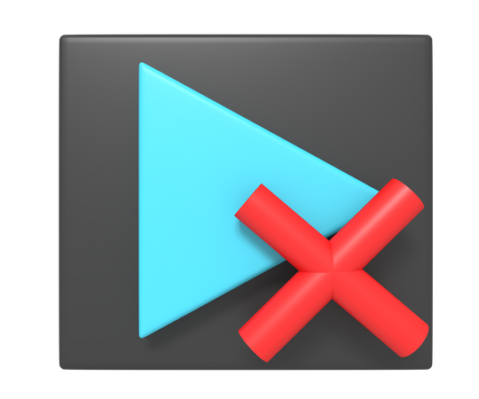 Remove Video Player  3D Icon