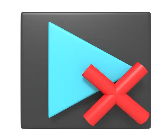 Remove Video Player  3D Icon