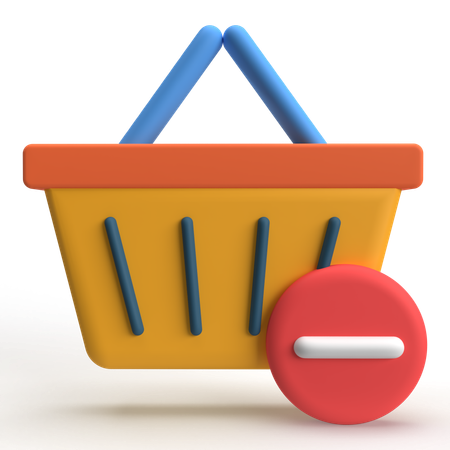 Remover carrinho  3D Icon