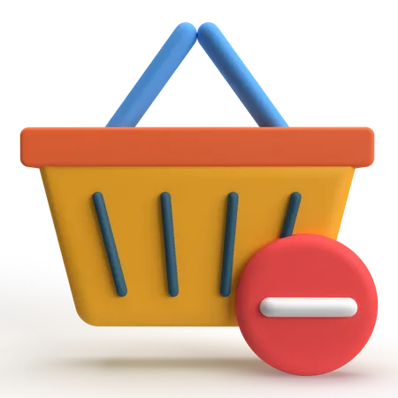 Remover carrinho  3D Icon