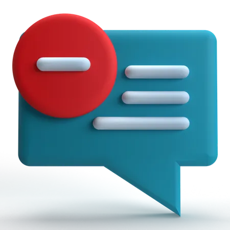 Remover bate-papo  3D Icon