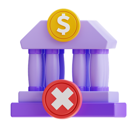 Remover conta bancária  3D Icon