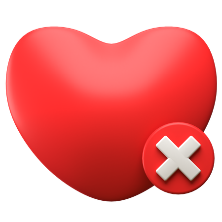 Remover coração  3D Icon
