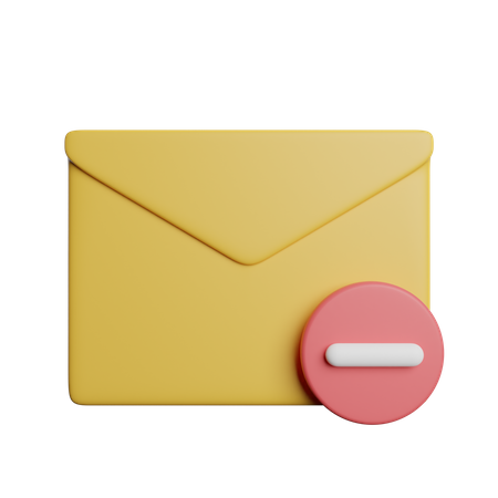 Remover e-mail  3D Icon