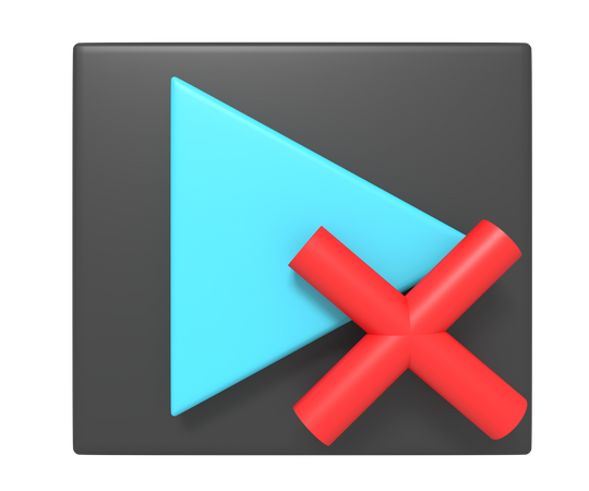 Remover player de vídeo  3D Icon