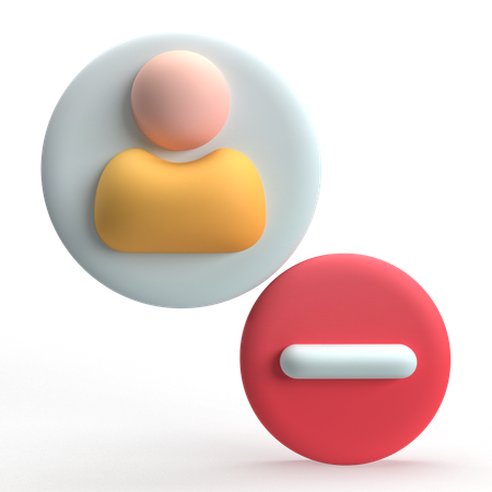 Remover usuário  3D Icon