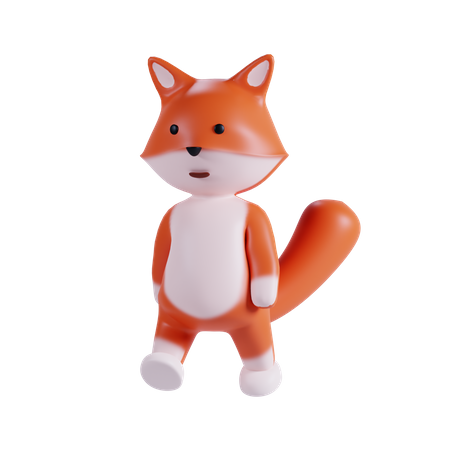 Pose mignonne de renard  3D Illustration