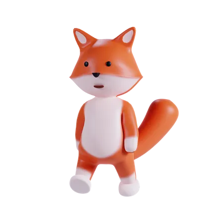 Pose mignonne de renard  3D Illustration