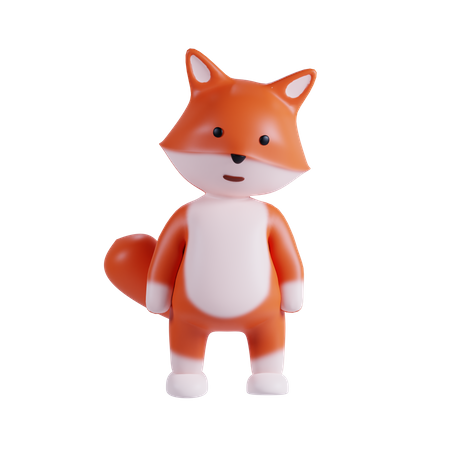 Pose mignonne de renard  3D Illustration