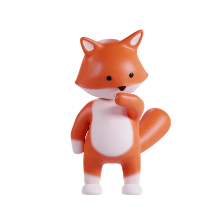 Le renard pense à quelque chose  3D Illustration