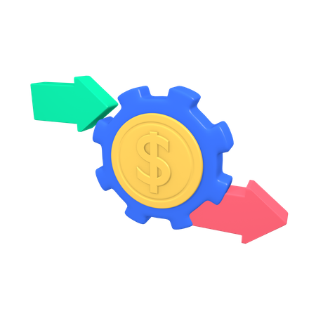 Renda e gastos monetários  3D Icon