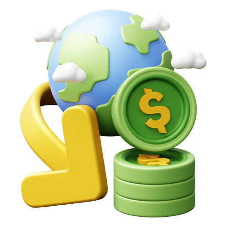 Renda global  3D Icon