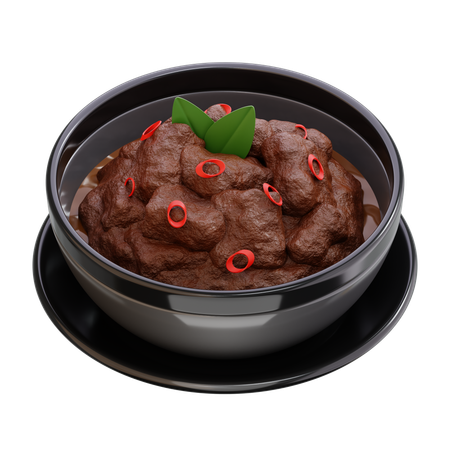 Rendang indonesian spicy beef stew  3D Icon