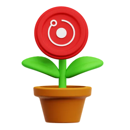 Render Token Growth  3D Icon