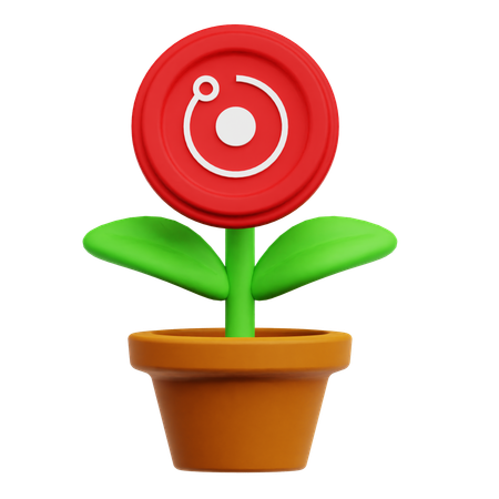 Render Token Growth  3D Icon