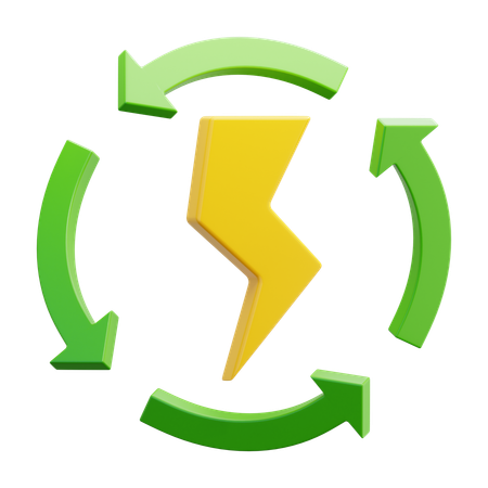재생 에너지  3D Icon