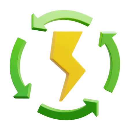 재생 에너지  3D Icon