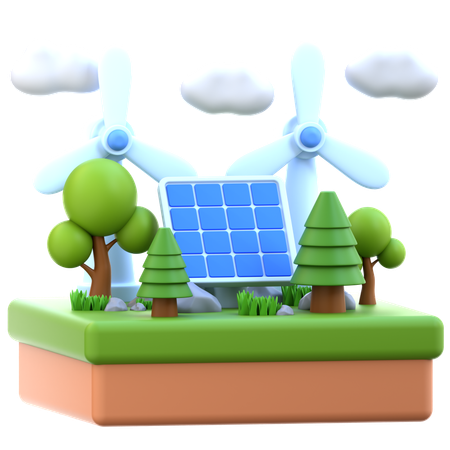 Renewable Energy  3D Icon