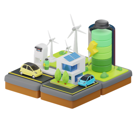 Renewable Energy  3D Illustration