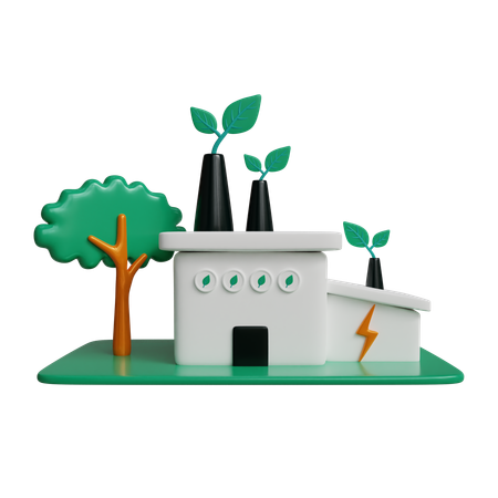 Renewable Energy Factory  3D Icon