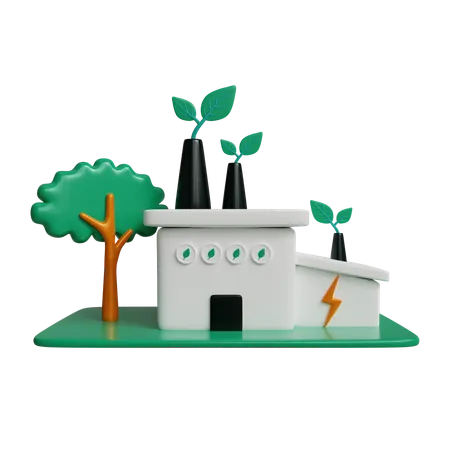 Renewable Energy Factory  3D Icon