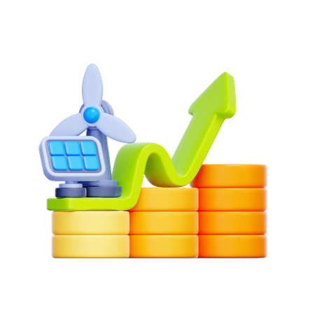 Renewable Energy Investment  3D Icon