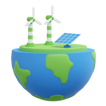 Renewable Energy Power Plant  3D Icon