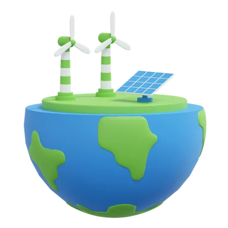 Renewable Energy Power Plant  3D Icon