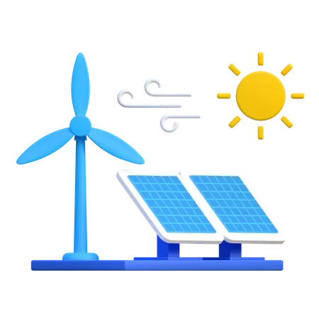 Renewable Energy Source  3D Icon