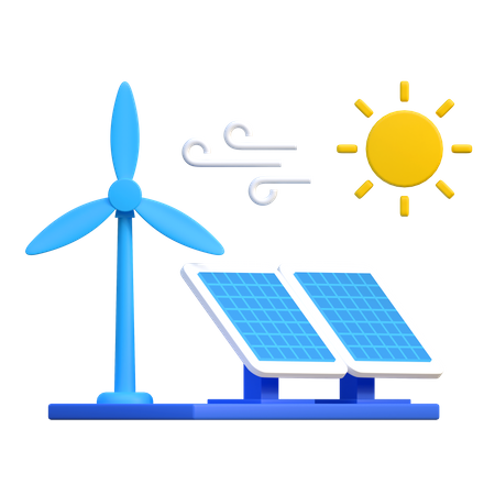 Renewable Energy Source  3D Icon
