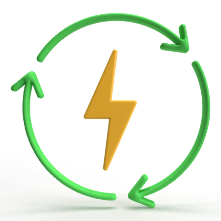 Renovar energía  3D Icon