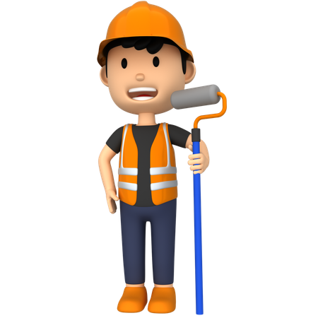 Renovation Worker  3D Illustration