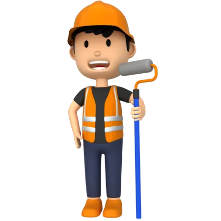 Renovation Worker  3D Illustration